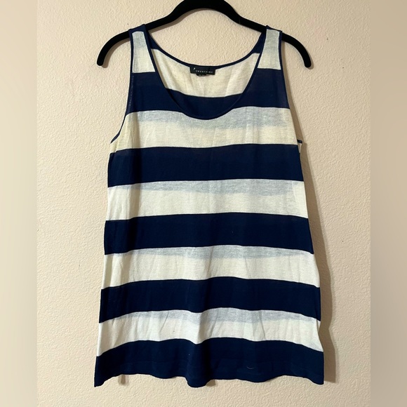 Forever 21 Blue and White Striped Thin Fabric Tank Top - Picture 3 of 7